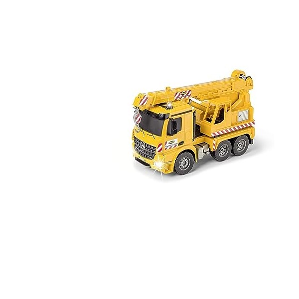 Carson 500907666 1:20 MB Arocs Camion-Grue 100% RTR - Véhicule télécommandé, Camion avec Fonctions Son et lumière, Batteries 