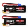 HOOVO Lot de 2 batteries RC 100 C 14,8 V 3300 mAh 4S avec fiche EC5 pour RC voiture, bateau, camion, truggy RC Hobby