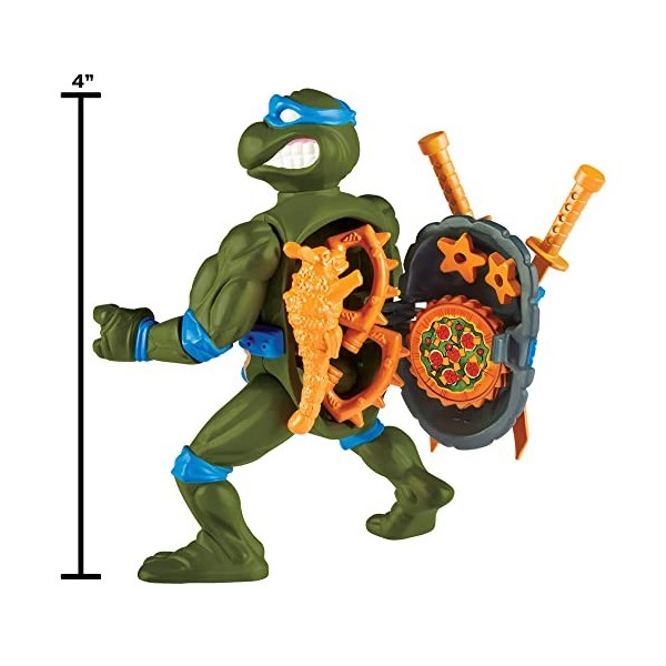 Teenage Mutant Ninja Turtles Figurine Tortue Leonardo Classique avec Coque de Rangement