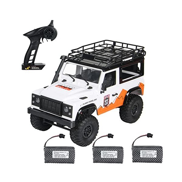 Goolsky MN99 RC Crawler 2.4Ghz 1/12 Hors Route Camions Brushed 4WD Voiture Tout-Terrain DEscalade,3 Batterie de Grande Capac