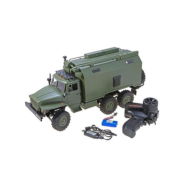 s-idee® 18182 B36 Truck Militaire RC Camion Ural B36 Camion Camion 6WD RTR 1:16 avec Batterie + Chargeur