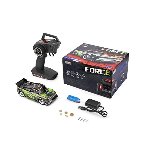 IPOT Camion tout-terrain télécommandé avec éclairage LED, Wltoys 284131, 1/28 4WD 30 km/h électrique quatre roues Base en all