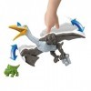 Imaginext Le Monde D’Après Coffret Quetzalcoatlus, Figurines Dinosaure avec Battement D’Ailes, Tricératops Et Accessoire, Jou