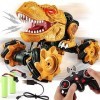 BUYGER Dinosaure Telecommandé Voiture Enfant Jouet, 4WD RC Camion 2.4GHz Véhicule Hors Route Radiocommandé, 2 Piles Rechargea