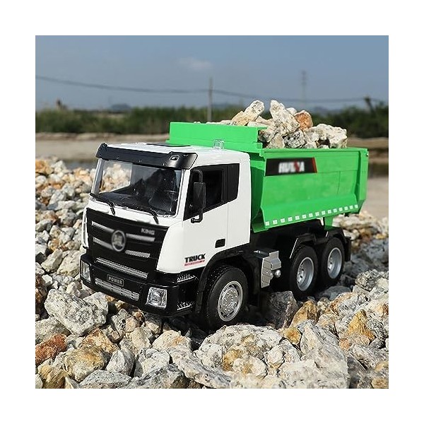 QIYHBVR 1/18 Échelle 9 Canaux 2,4 Ghz avec Lumières LED Camion Radiocommandé pour Garçons De 6 Ans Camions De Construction Té