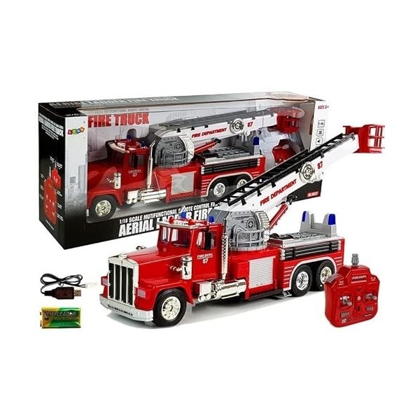 Mini camion de pompier télécommandé RC à léchelle 1:58 avec effets