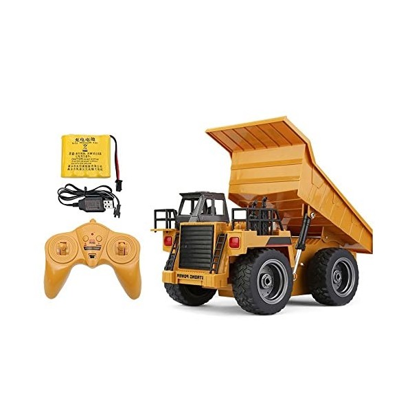 MADBLR7 Voiture RC Benne Basculante Modèle 2.4G Camion RC 6 Canaux Bulldozer 1:18 RC Camions Véhicule Jouets Télécommande Con