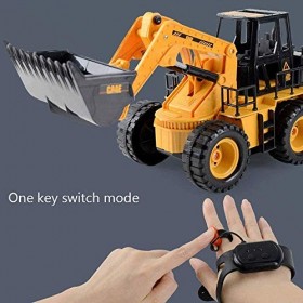 SYLYCS Jouet de Tracteur de Chargeur Frontal RC, 2.4G échelle 1:24 véhicules de Construction télécommandés Bulldozer RC, Cami