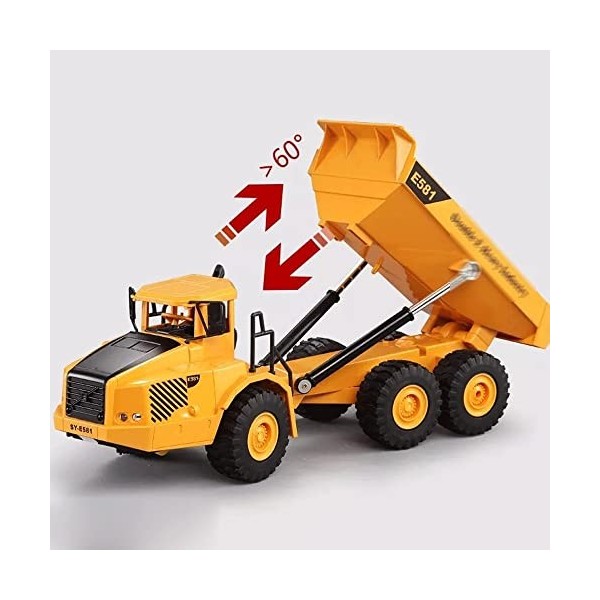 Jouet de camion à benne basculante de construction télécommandé jouets de camion à benne basculante RC pour enfants garçons 2
