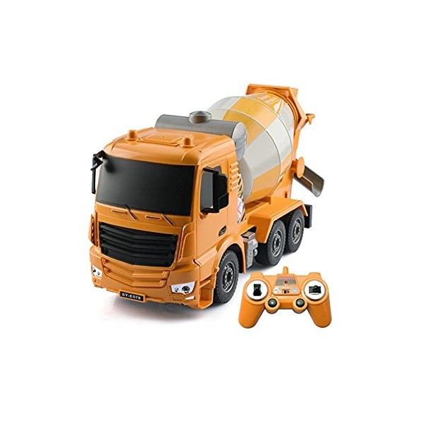 MADBLR7 2.4G RC Mixer Car Truck Engineering Truck Series Télécommande Camion Bétonnière 1:26 Jaune Radiocommandé Dumper Modèl