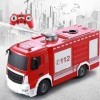 SCOOVY 2.4Ghz Electric RC Fire Truck Toys with LED Lights, RC Fire Truck Rescue Vehicle for Kids, Télécommande Fire Truck Res