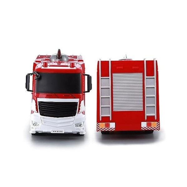 SCOOVY 2.4Ghz Electric RC Fire Truck Toys with LED Lights, RC Fire Truck Rescue Vehicle for Kids, Télécommande Fire Truck Res