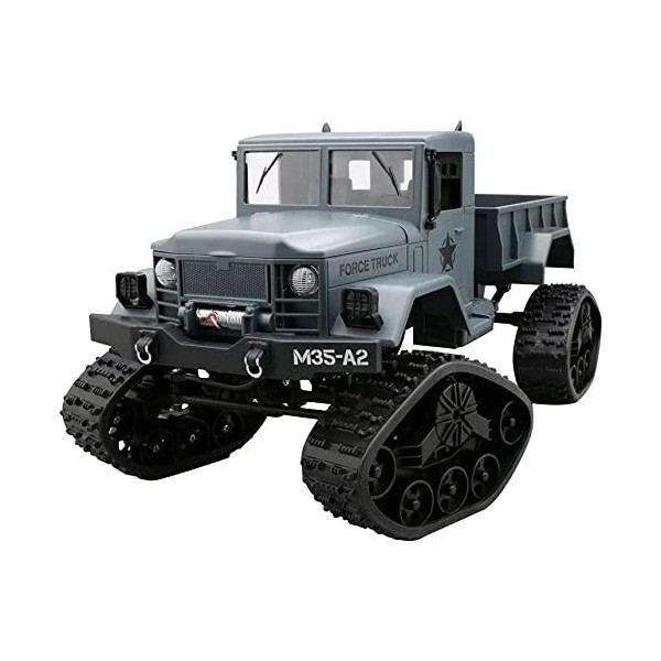 Jjshueryg Simulation de véhicule tout-terrain à chenilles modèle de camion militaire Camion de larmée à quatre roues motrice