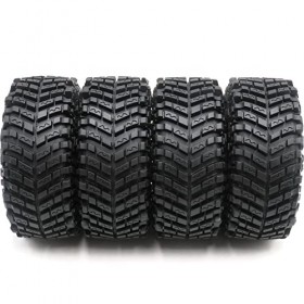 HOBBYSOUL Lot de 4 pneus RC 2.2 tout terrain souples super adhérents à crampons Baja 127 mm et jantes en aluminium 2.2 Beadlo