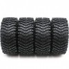 HOBBYSOUL Lot de 4 pneus RC 2.2 tout terrain souples super adhérents à crampons Baja 127 mm et jantes en aluminium 2.2 Beadlo
