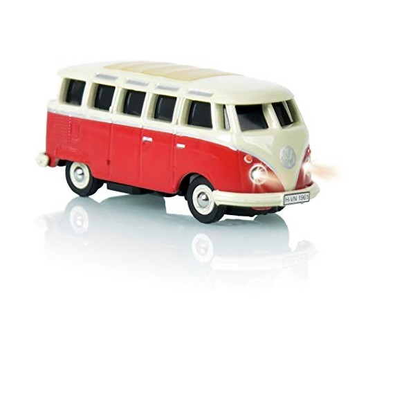 Carson 500504119-1:87 VW T1 Samba Bus 2.4G 100% RTR, modèle prêt à fonctionner, télécommande 2.4 GHz avec prise de charge, pi