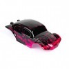 Custom Body Muddy STB-HP-02 Rose vif sur noir compatible avec voiture RC à léchelle 1/10 camion non inclus 