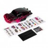 Custom Body Muddy STB-HP-02 Rose vif sur noir compatible avec voiture RC à léchelle 1/10 camion non inclus 