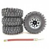 LAFEINA Ensemble de pneus Crawler RC et roues Beadlock pour voiture 1/10 RC Crawler AXIAL SCX10 Tamiya CC01 D90 argent 96 m