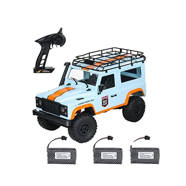 Goolsky MN99 RC Crawler 2.4Ghz 1/12 Hors Route Camions Brushed 4WD Voiture Tout-Terrain DEscalade,3 Batterie de Grande Capac