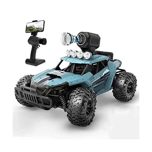 HEBXMF Voitures RC Tout Terrain Escalade Rapide Buggy RC 720P HD FPV caméra Voiture télécommandée 4WD Camion RC Tout-Terrain 