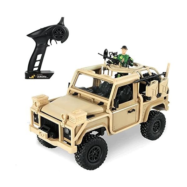 HEBXMF Camion militaire de simulation télécommandé 2.4G, véhicule RC tout-terrain à grande vitesse 4WD, voiture RC descalade