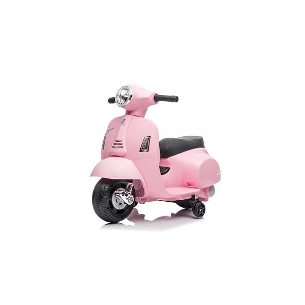 TURBO CHALLENGE - Vespa GTS - Porteur Elèctrique - 119168 - Scooter - Rose Pale - Prêt à Rouler - 25Kg Max - Plastique - Batt