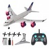 HEBXMF RC Plane Toy 747 Modèle RC Avion de Ligne Quatre Moteurs Avion RC 2.4G EPP Télécommande Avion Résistant aux Chutes Avi