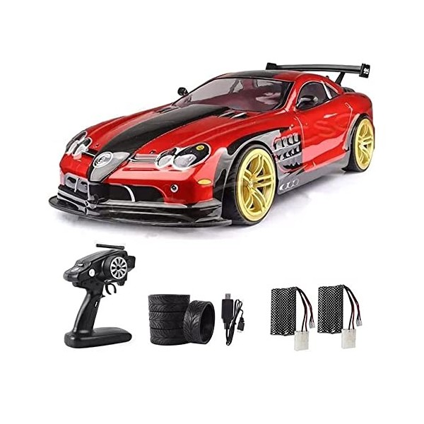 HEBXMF RC Buggy 4WD Véhicule RC à course rapide à plat, voiture RC à dérive électrique 2,4 G, voiture de course à dérive à gr