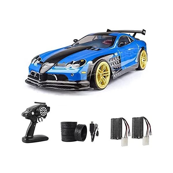 HEBXMF RC Buggy 4WD Véhicule RC à course rapide à plat, voiture RC à dérive électrique 2,4 G, voiture de course à dérive à gr