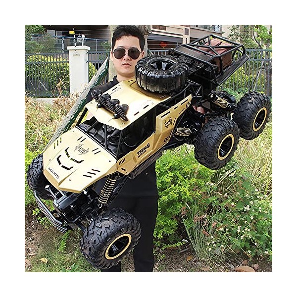 HEBXMF Buggy RC 18 pouces grand véhicule RC tout-terrain à 6 roues, camion RC descalade à absorption des chocs 2.4G, voiture