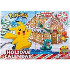 Pokemon Bandai Calendrier de lavent Pokémon-16 Figurines Surprises 5 cm + 6 éléments décor à Construire sur la thématique No