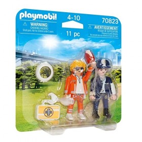Playmobil 70823 Duo Secouriste et policière - City Action- LHôpital- Deux Personnages Petit Prix