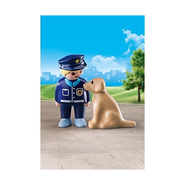 Playmobil 1.2.3 70408 Policier avec Chien 1.2.3 1.2.3-18-36 Mois Ses Premiers