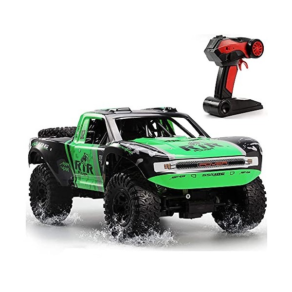 HEBXMF Grand véhicule RC amphibie tout-terrain de 50 cm, buggy RC descalade 4 roues motrices absorbant les chocs, voiture RC