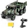 SUBECO Camion Militaire RC Couleur Camouflage, Voiture Télécommandée Tout-Terrain 2,4 Ghz 4WD Véhicule Jouet À Léchelle 1:16