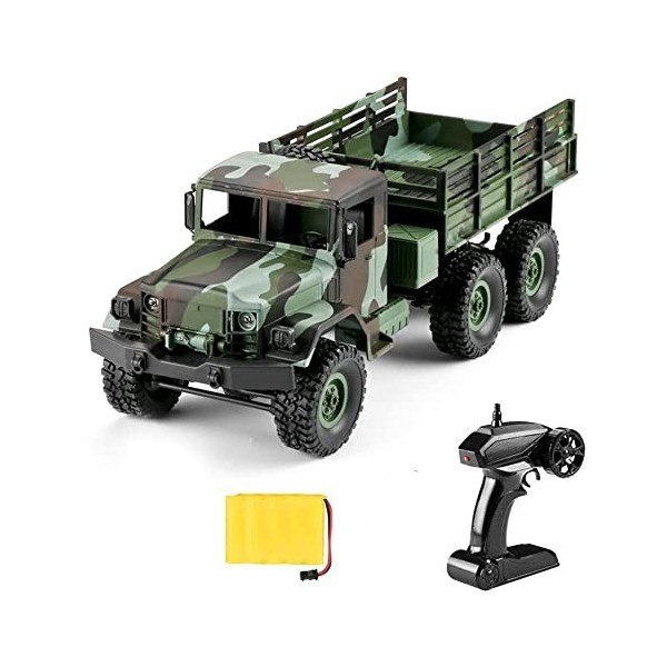 SUBECO Camion Militaire RC Couleur Camouflage, Voiture Télécommandée Tout-Terrain 2,4 Ghz 4WD Véhicule Jouet À Léchelle 1:16