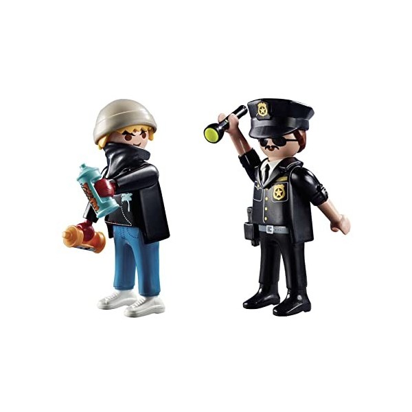 Playmobil 70822 Duo Policier et tagueur - City Action- Les policiers- Deux Personnages Petit Prix