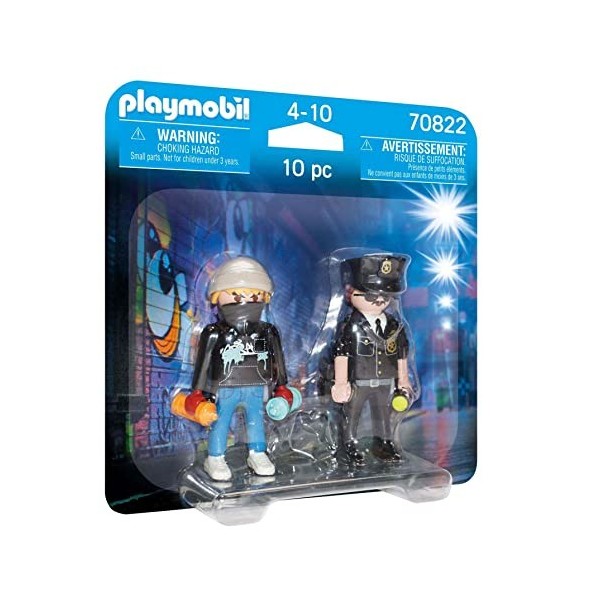 Playmobil 70822 Duo Policier et tagueur - City Action- Les policiers- Deux Personnages Petit Prix