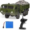 SUBECO Camion Militaire télécommandé à léchelle 1/16, Voiture télécommandée Tout-Terrain 6 × 6 sur chenilles Tout-Terrain, v