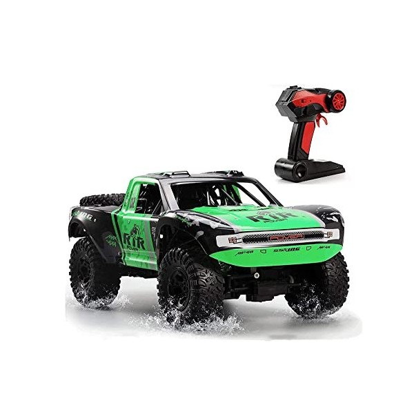 WOLWES Véhicule télécommandé amphibie tout-terrain, buggy RC descalade à grande vitesse, véhicule jouet électrique 2,4 GHz, 