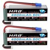 HRB Lipo Batterie 6S 22.2V 4000mAh 60C avec EC5 Plug pour RC Quadcopter Hélicoptère Voiture Camion Bateau Hobby（2pcs）