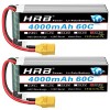 HRB 2PCS 6S 22.2V 4000mAh 60C Lipo Batterie avec XT90 Plug pour RC Hélicoptère Avion Voiture Bateau Camion XT90 Plug 