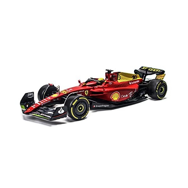 HTLNUZD Bburago 2022 1/18 F1-75 16 Charles Leclerc 75e anniversaire Formule 1 en alliage statique moulé sous pression 1:18 V