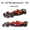 HTLNUZD Bburago 2022 1/18 F1-75 16 Charles Leclerc 75e anniversaire Formule 1 en alliage statique moulé sous pression 1:18 V