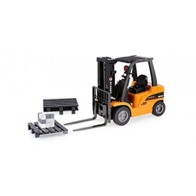 MODELTRONIC Chariot élévateur RC télécommandé et épais 2 en 1 HUINA 1576 2,4 GHZ 1:10 avec crochet avec plateforme Remorque t