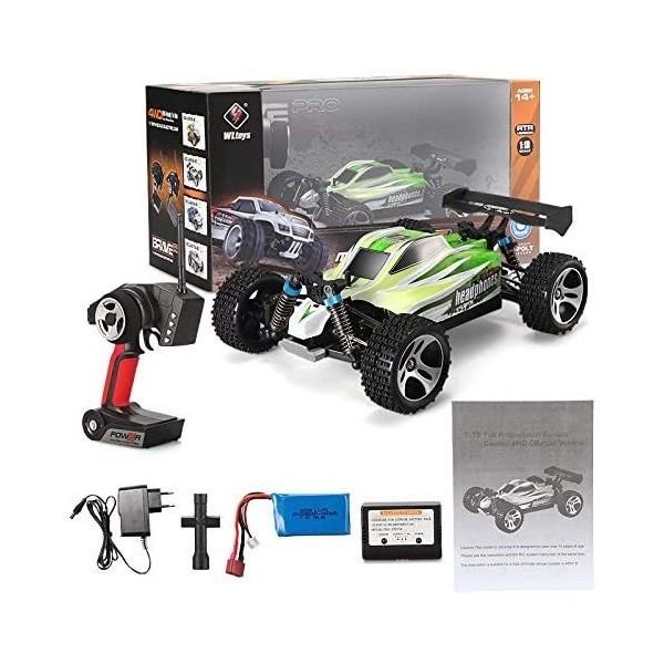 s-idee® 18131 A959-B RC Voiture Buggy Monstertruck 1:18 avec véhicule 2,4 GHz 70 km/h Rapide, Rapide, Rapide, Simple et entiè