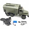 VanFty Rc Militaire Camion 6WD sur chenilles Hors Route Voiture, WPL B36 Ural 1/16 RTR 2.4G 6WD Télécommande Buggy électrique