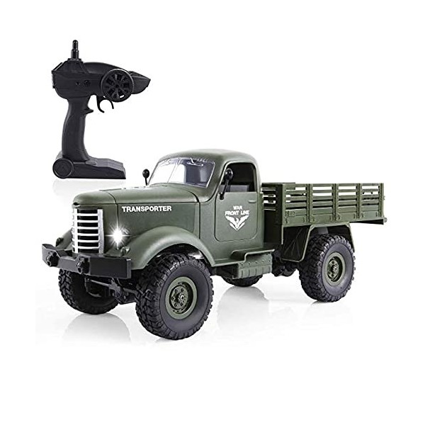 MADBLR7 Camion militaire RC Voiture de larmée tout-terrain sur chenilles 2.4GHZ Radiocommandé Camion RC 1:16 Véhicule de voi