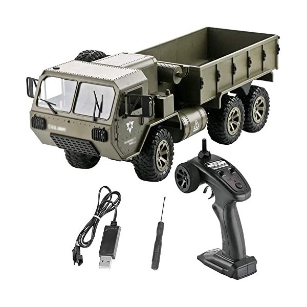 Camion RC Véhicules Hors Route 1/12 2.4G 6WD 20 km/h Télécommande Camion Militaire Armée Camion Militaire RTR Modèle Véhicule